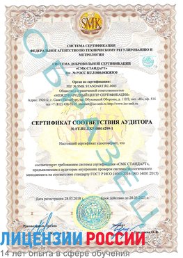 Образец сертификата соответствия аудитора №ST.RU.EXP.00014299-1 Красноперекопск Сертификат ISO 14001